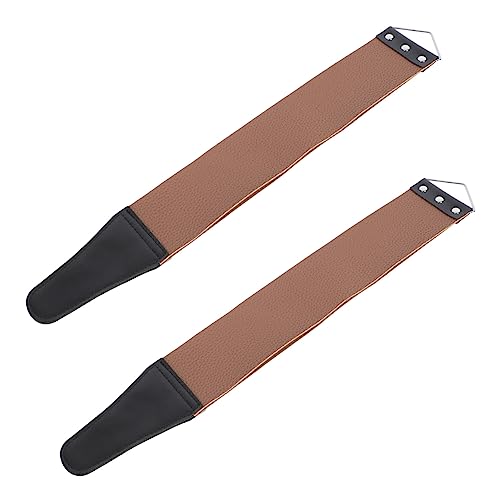 FOMIYES 2pcs Barber Sharpening Cloth for Razor Double-sided Strop Men's Razor Straps Home Use Shaving Tool Random Color
