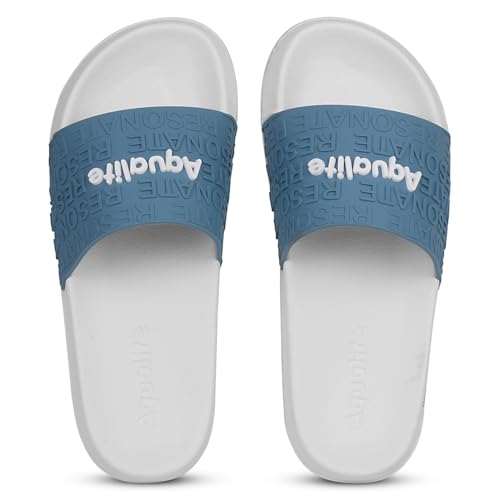 Image of Aqualite NEO-266 Men Slide Slippers with Comfotable Sole Slip-On Flat Flip Flops, Sliders, Chappal & Comfort Insole Slipper for Men