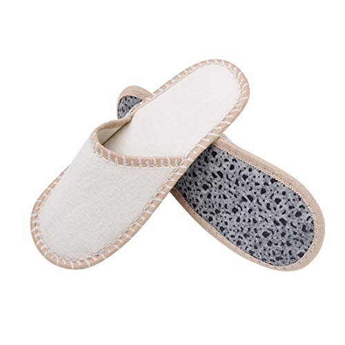 SLIPPERTREND Fleece Felt Close Toe 6 Pairs For Friends Non Slip Indoor Family House Guest Slippers Set for Shoeless Home4