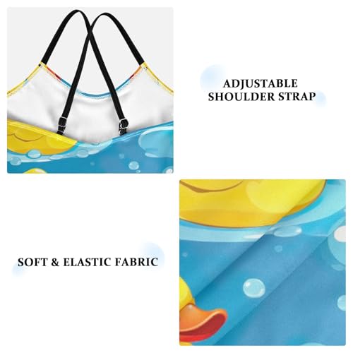 J JOYSAY Yellow Rubber Ducks Blue Girls One Piece Swimsuits Beach Sport Athletic3