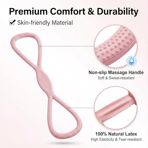 Image of Resistance Bands, Figure 8 Resistance Bands for Women Men, 8 Shaped Resistance Rubber Band for Arms, Back, Shoulder Stretch with Handles, Not Break, Portable