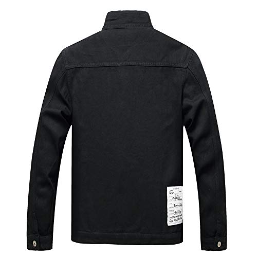 Chunyemen Mens Ripped Jeans Jacket Fashion Slim Denim Jacket For Men (Black J95, Small) #TOP1