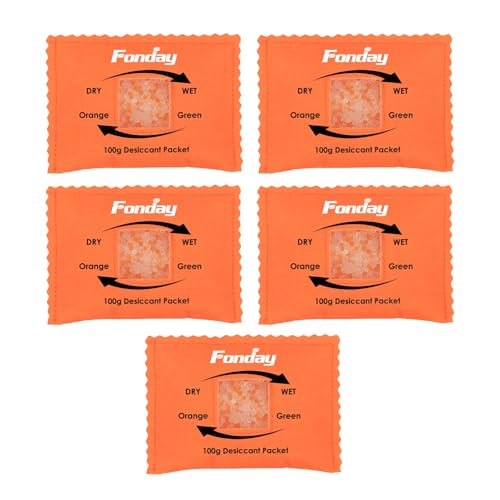 100g x 5 Packs Fonday Rechargeable Silica Gel Desiccant Packets Fast Reactivate Desiccant Bags Moisture Absorbers for Storage Bins Suitcase Safe 3D Filaments Electronics
