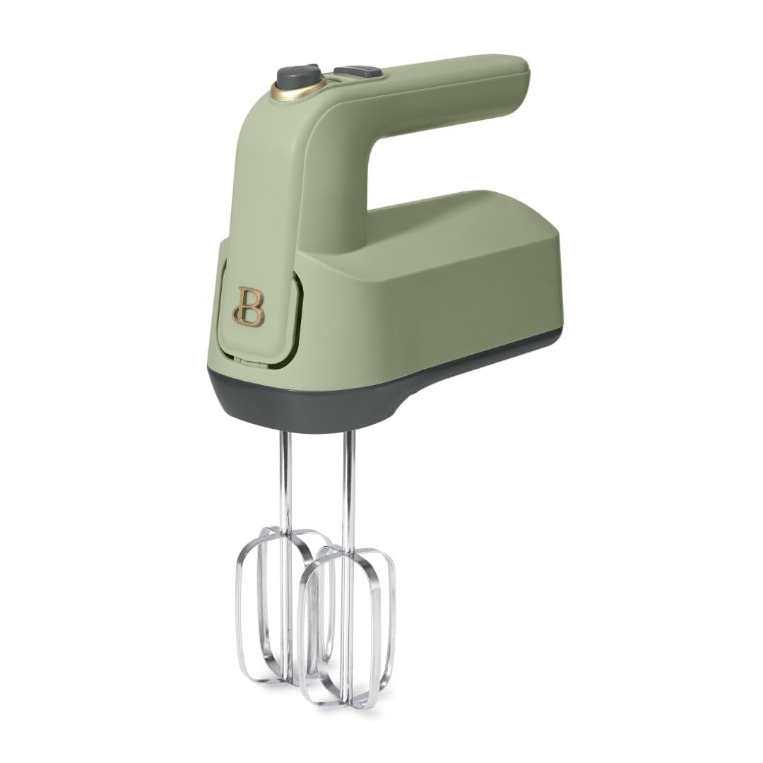 Beautiful 6-Speed Electric Hand Mixer Sage Green by Drew Barrymore