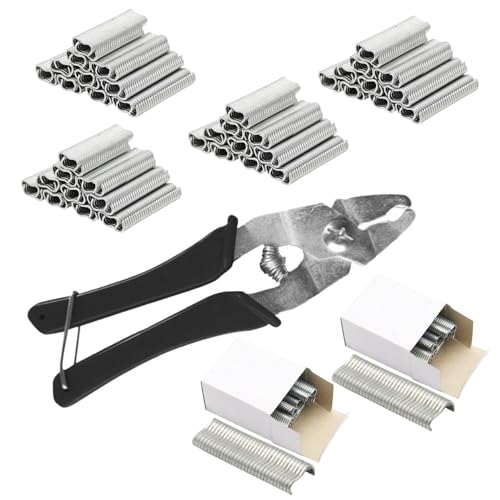 Minzhi Hog Ring Pliers, Con 1200 Clip, Pinza Per Recinzioni, Pinze Ad Anello Per Recinzioni, Pinze Ad Anello Per Recinzioni, Pinze Per Salsicce, Pinze