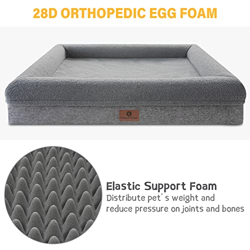 Hygge Hush Dog Beds For Extra Large Dogs, Orthopedic Large Dog Bed Memory Foam Soft Pet Sofa Waterproof Dog Bed Durable Pet Bed With Non-Skid Bottom And Washable Removable Cover Dog Bed For Crate #TOP1