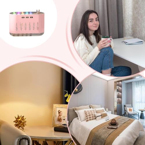 Humidificateur de bureau et maison avec diffuseur d'arômes et veilleuse 7 couleurs