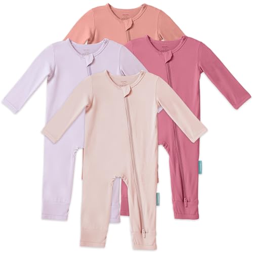 Baby Long Sleeve Romper Jumpsuit, Premium Soft Rayon One Piece Pajamas Boy Girl 2-Way Zipper Coverall Sleeper