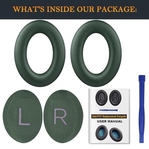 Image of SOULWIT Earpads Replacement for Bose QuietComfort 45 (QC45) /QuietComfort SE (QC SE) /New Quiet Comfort Wireless Over-Ear Headphones, Ear Pads Cushions with Softer Protein Leather - Cypress Green
