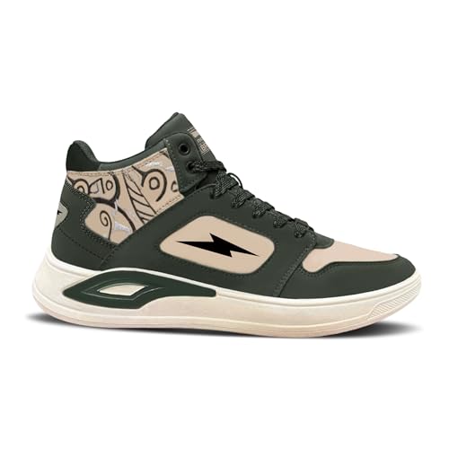 Image of BRUTON Thunder Strike-219 Men's High Top | Lightweight Shoes for Men | Comfortable Walking Jogging Gym Shoes | Lace-Up Training Footwear