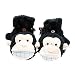 Qinlee Mitaines d'hiver de Singe Gants Chauds Couverture à Rabat en Peluche avec Moufles Demi-Doigt Motif Singe Gants Thermique Douce Mignon Joli pour Femme Noir