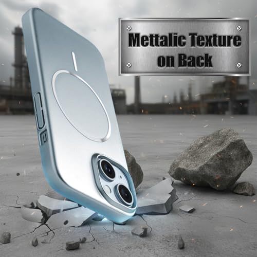Image of AIBEX Ultra-Thin Mag-Saf Back Cover Case Compatible with iPhone 14| Slim Fit Scratch-Resistant Matte | Magnetic Wireless Charging | Microfibre Lining | Camera Protection (PC Material) - Silver