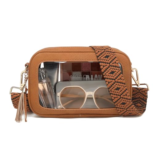 Image of FAIME Clear Bag for Stadium Events, Clear Crossbody Purse for Women, Small Transpartent Bag for Concerts, Sport Events | Stadium Approved