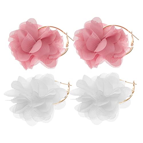 VALICLUD 2 Pares pendientes pendientes de mujer aretes de mujer Pendientes de color rosa charm encanto tripe Pendientes para mujeres Joyería aretes con motivo de flores aleación
