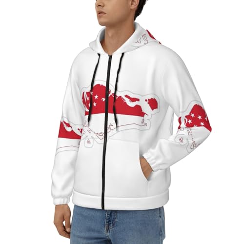 Sweat à capuche chaud Singapour imprimé graphique et cordon de serrage - 2