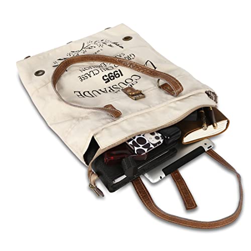Bolso de lona grande tipo tote para mujer miniatura 3
