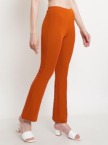 Image of POPWINGS Casual Solid Regular Fit Solid Trouser for Women || Pull On Trouser for Women || Semi-Formal Work Women Trouser for Summer || Stylish Western Trouser