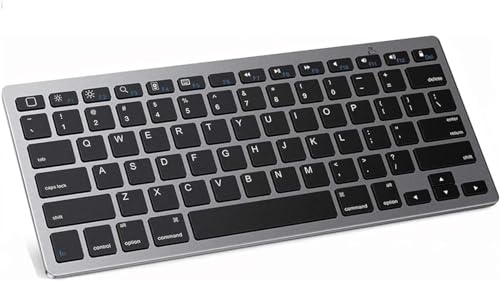 Wireless Bluetooth Keyboard Small Slim Keyboard with 2.4G USB Connectivity, Multi Device Quiet Portable Keyboard for iPad/iPad Mini/Tablet/PC/Laptop/Android