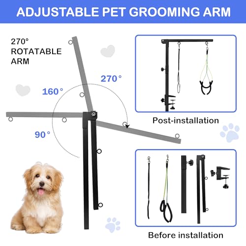 Dog-Grooming-Table-Arm-37-Dog-Grooming-Table-Arm-Dog-Grooming-Stand-with-Loop-Noose-Foldable-Dog-Grooming-Harness-for-Small-Medium-Dogs-5