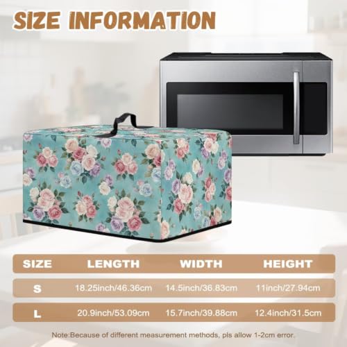 Image of Countertop Oven Cover Protective Toaster Oven Dust Cover Decorative Small Kitchen Appliance Protector for Countertop Decor, S, 18.25 x 14.5 x 11 Inches, Rose Teal