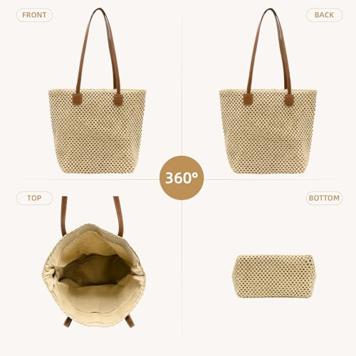 Image of Crescent Straw Shoulder Handbag for Women Summer Beach Tote Raffia Woven Purse Hobo Underarm Bag 2026