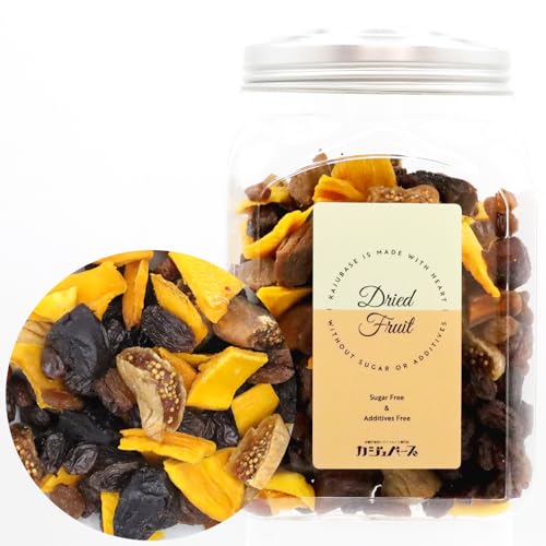 カジュベース 無添加 砂糖不使用 ドライフルーツ ミックス 5種 (マンゴー いちじく プルーン サルタナレーズン トンプソンレーズン) ノンオイル (ボトル500g)
