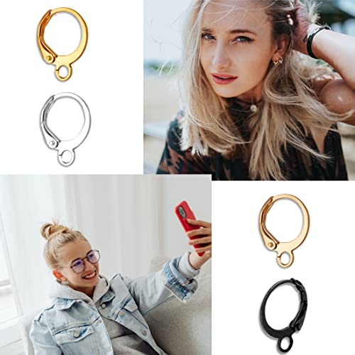 40 Stück 4 Farben Hypoallergene Creolen Edelstahl Ohrringe Creolen Weinglas Charms, Brisuren Ohrringe Mit Schleifen Edelstahl Ohrringe DIY Zubehör Brisuren Ohrhaken Creolen Basteln von Ohrhängern