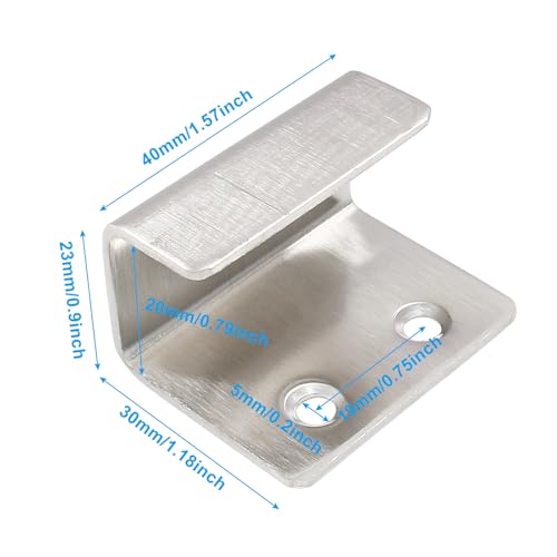 Image of 6 Pack Stainless Steel Wall Mount Brackets Hook with 20mm Inner Width Heavy Duty Tile Hangers for Ceramic Tile Display
