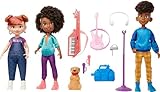 Mattel Karma's World Dolls & Accessories, 3-Pack Set Includes Karma, Winston & Switch Dolls, Plus Pet & Band Gear