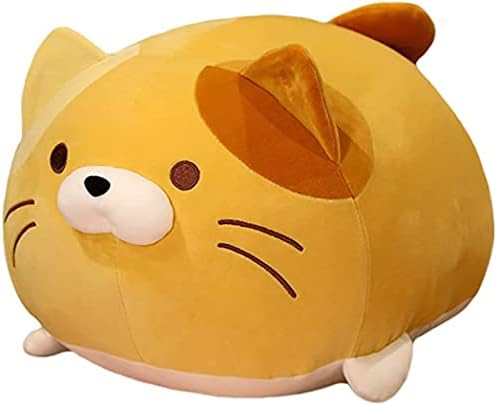 Remineux Cat Plush Pillow,Cat Stuffed Animal Plushes,Cute Kitten Plush Hugging Pillow,Cat Plushies Cute Kitten Plush Toy,Soft Pet Plush Body Doll Gifts for Birthday-Orange(13.8"/35cm)