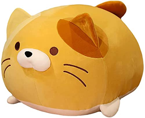 Remineux Cat Plush Pillow,Cat Stuffed Animal Plushes,Cute Kitten Plush Hugging Pillow,Cat Plushies Cute Kitten Plush Toy,Soft Pet Plush Body Doll Gifts For Birthday-Orange(13.8"/35Cm) #TOP3