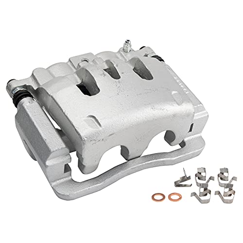 Image of TRQ Rear Performance Brake Pad, Caliper, & Rotor Kit Ceramic Vented Premium G-Coated Compatible with 2005-2007 Ford F-250 Super Duty F-350 Super Duty