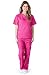 Natural Uniforms Womens Contrast Trim Scallop Scrub Set