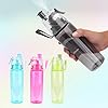 Mist Spray Water Bottle 600ml Portable Sport Water Bottle AntiLeak Drinking Cup with Mist Hydration (Pink) smiggle spray portable water bottle blue