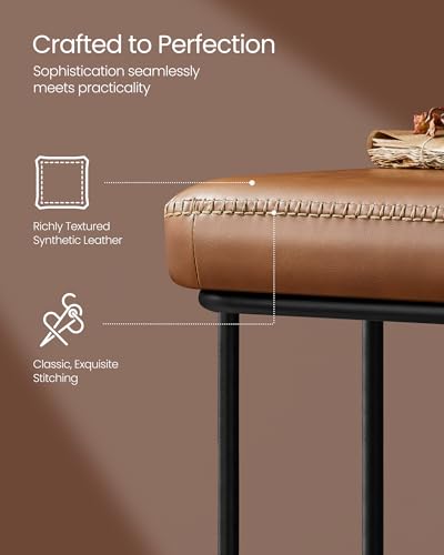 Image of VASAGLE Bench for Entryway, Synthetic Leather, Steel Frame, Loads 660 lb