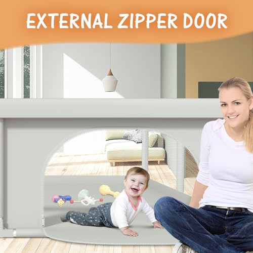79x79 Inch Baby Playpen for Babies and Toddlers, Extra Large Play Yards for Indoor & Outdoor with Zipper Gates, Breathable Mesh with Anti-Slip Base