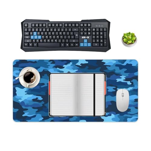 Tapete de escritorio azul camuflaje grande antideslizante miniatura 4