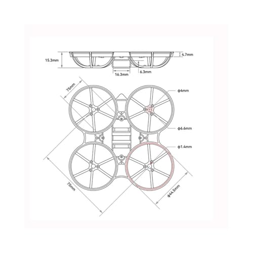 Kit de cadre Air75 II avec auvent et carénage pour hélice 40mm