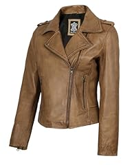 Kristen - Camel Leather Jacket Women