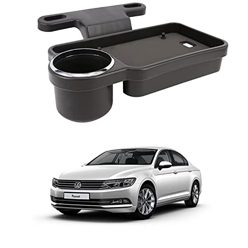 Image of Oshotto (FT-04) Foldable Car Auto Headrest Rear Back Seat Table Drink Food Cup Tray Holder Compatible with Volkswagen Passat - Black