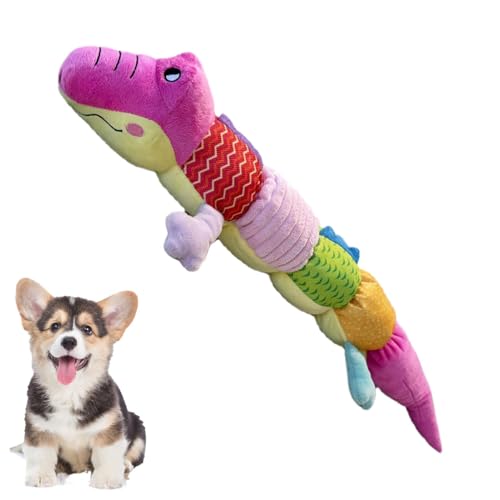Soft Puppy Toys, Squeaky Chewing Toys For Dogs, Durable Animal Chew Toys, Adorable Crocodile Caterpillar Lizard Designs, Fun Plu