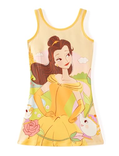 Image of Disney Stitch Princess Frozen Elsa Minnie Mouse Girls Tank Dress Sleeveless A-Line Sundress Summer Beach Clothes 2-9 Years