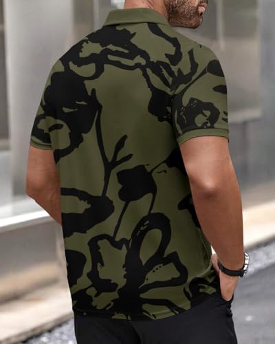 Image of Noble Monk Men's Cotton Regular Fit Polo Neck Printed Half Sleeve T-Shirt