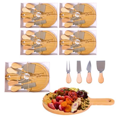 Set de 4 Tablas Redondas de Bambú para Queso Mini miniatura 1
