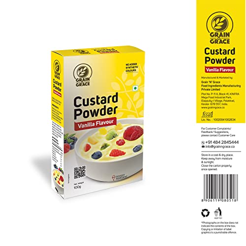 Grain 'N' Grace Custard Powder-Vanilla Flavour(100G)