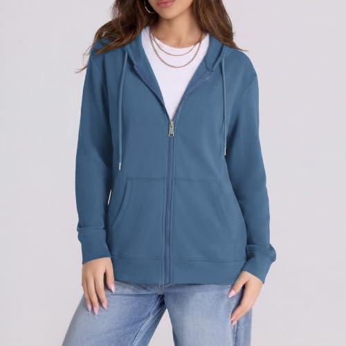 Image of Witsmile Zip Up Hoodie Women Oversized Sweatshirt Long Sleeve 2026 Fall Outfit Lightweight Jackets Workout Clothes