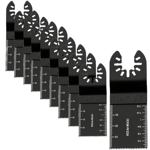 10 Pcs Multi Tool Blades Multitool Blades for Wood & Plastic Universal Oscillating Quick Release Saw Blades Compatible with Dewalt Milwaukee Makita Ryobi Rockwell and More