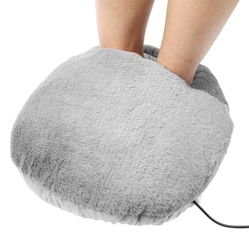 Calentador de pies eléctrico | Calentador eléctrico grueso y suave de felpa | Calentador de pies para mujer, para descansar plantar, frío invierno, casa, cama, coche, camión, habitación, apartamento