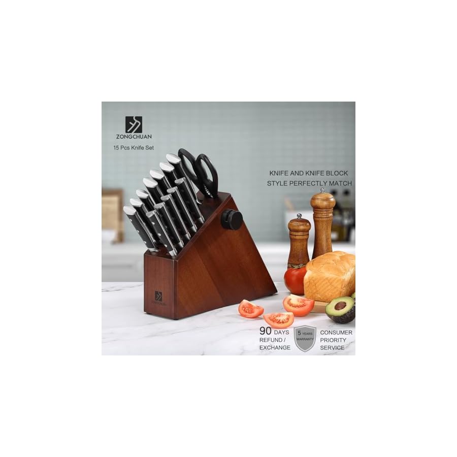 5C-Pro-15-Piece-Knife-SetUltra-Smooth-Cutting-Professional-Grade-Sharp50Cr15Mov-Stainless-Steel-Kitchen-Knife-Block-Set-with-SharpenerHandle-Ergonomic-And-Full-Tang-DesignWith-Gift-Box 5C Pro 15-Piece Knife Set, Ultra-Smooth Cutting Professional Grade Sharp,50Cr15Mov Stainless Steel Kitchen Knife Block Set with Sharpener, Handle Ergonomic And Full Tang Design,With Gift Box