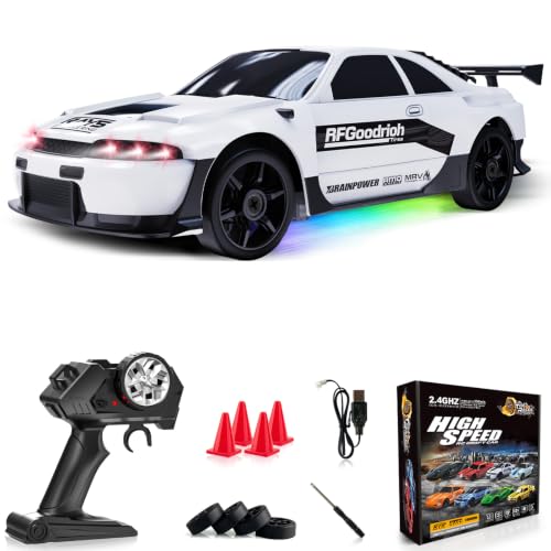 Image of RC Drift Car 1:24 Remote Control Car 4WD 15KM /H High Speed Racing Sport Car with LED Lights RC Cars Toy for Kids Boys Girls Adults Gifts Birthday Christmas